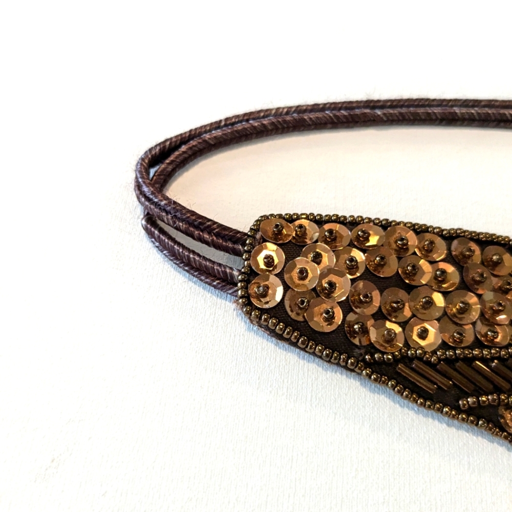 Vintage Milor Handmade Sequin and Beads 30's Ladies Waist Belt One Size - Picture 7 of 16